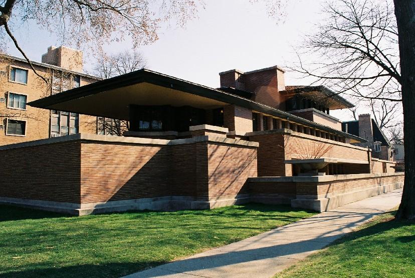 F.L.Wright, Casa Robie, Chicago, 1909 aperture totalmente integrate nella struttura e nella forma diventano un ORNAMENTO DELLA CASA
