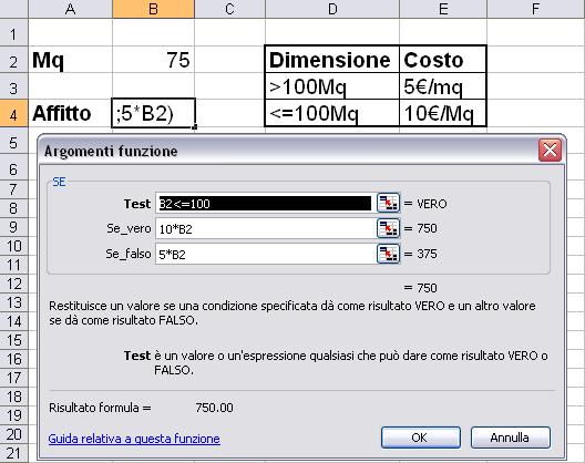 La funzione SE Inserisci Funzione SE La funzione se permette di creare dei calcoli condizionali.