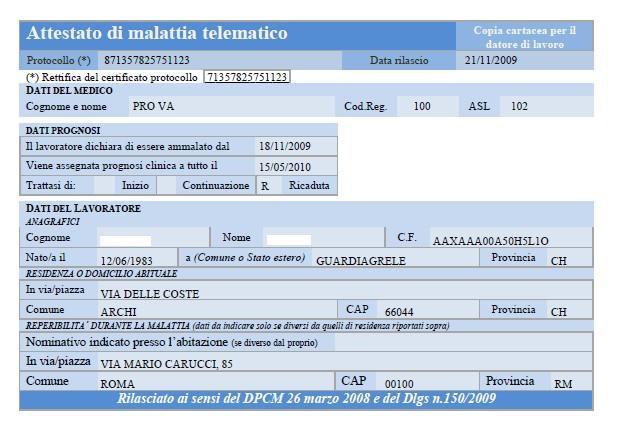 certificato di malattia consente di