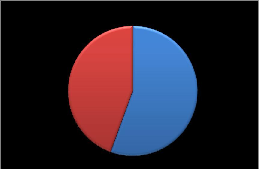 Il 55% delle procedure sono state di tipo Ordinario, il 45%