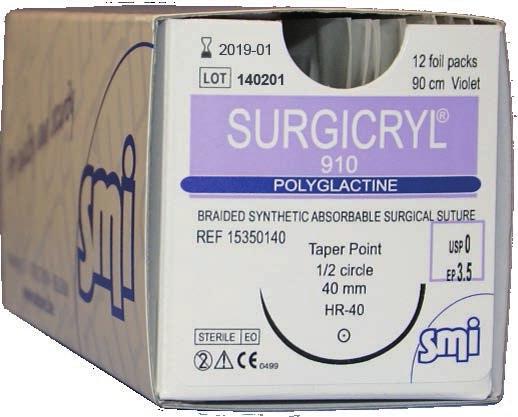 Surgicryl absorbable s Surgicryl Monofilament Polydioxanone Approssimativamente 60 giorni di supporto alla ferita Surgicryl PGA