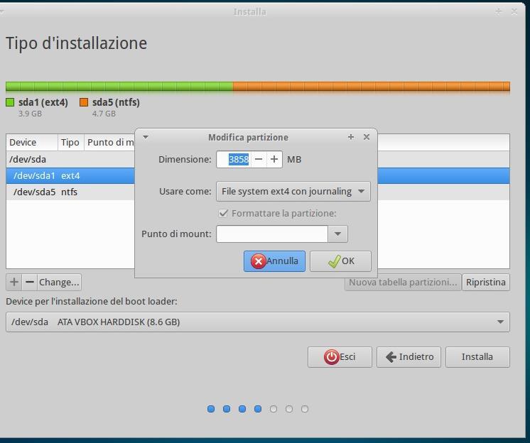 Scegliamo il filesystem