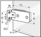 5214050 BO 5214045 cromato Tipo acciaio inox Cerniera per Porte Doccia Granada 90 