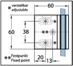 Montaggio vetro-muro 90 Vetro spessore 8, 10 mm