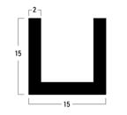 Profili ad U per uso in ambienti umidi Canalina a U 15 x 15 x 15 x 2 mm Per intelaiare vetri per la protezione, costruzioni in vetro e altre applicazioni.