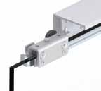 SlideTec optima 50 Montaggio a soffitto con fisso anta singola con ammortizzatore, L 2000 mm Per il fissaggio del coperchio a T, usate tutte le clips.