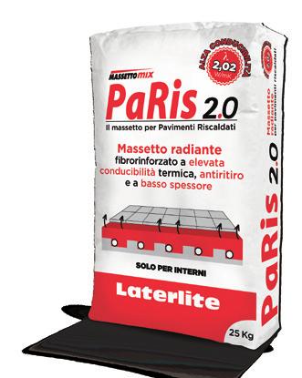 PARIS 2.0 λ 2,02 ALTA CONDUCIBILITÀ W/mK Massetto radiante fibrorinforzato a elevata conducibilità termica, antiritiro e a basso spessore.