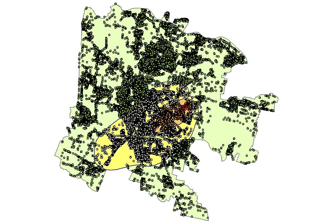 Distribuzione dei soggetti residenti e georeferenziati nel territorio comunale nel periodo 2001-2010 N Soggetti residenti per A zona 1.