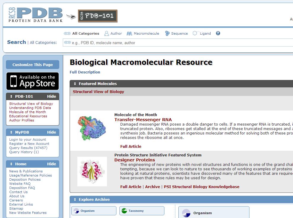 PDB - http://www.rcsb.org/pdb/home/home.