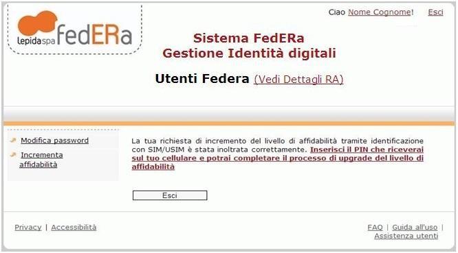 - 36/41 Figura 28 Inserire il PIN ricevuto via SMS per completare la procedura