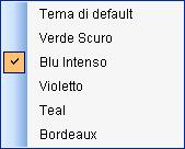 2 Temi di Base Questa voce di menu apre un sottomenu tramite il quale è possibile selezionare la combinazione di colori da utilizzare nell aspetto grafico del software