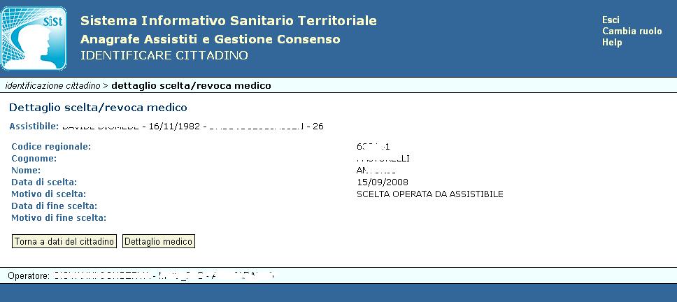 Figura 11 Dettaglio medico Dalla pagina di visualizzazione dei dati della scelta del medico l utente potrà visualizzare i dati di