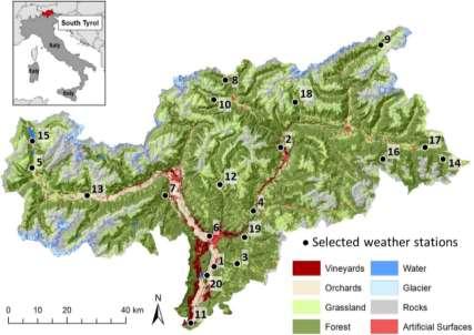 2 Methods & Data The study is composed of three parts. First, growing degree days (GDD) were calculated using interpolated temperature maps for the period 2001-2013.