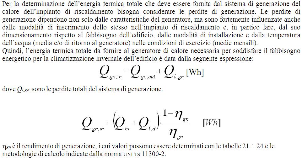 Energia termica fornita