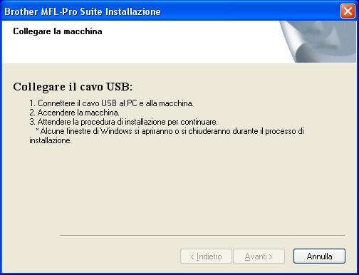 Il connettore USB è situato nella parte superiore sinistra degli alloggiamenti delle cartucce d'inchiostro, come mostrato di seguito.