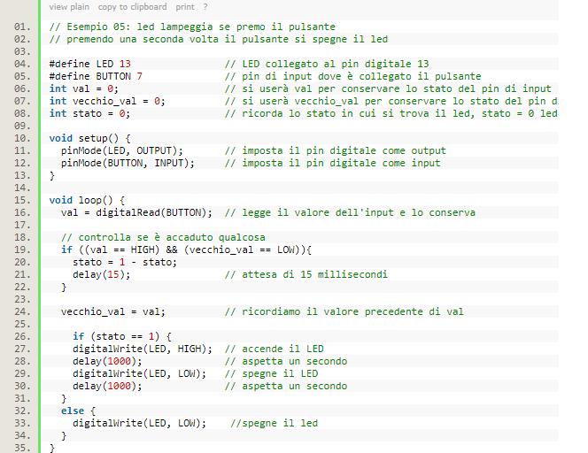 Esercizio: realizzare un programma che esegue questa funzione: quando si preme un pulsante il