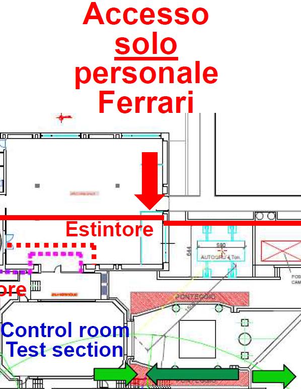 IL P.E. DEL CANTIERE DELLA GALLERIA DEL VENTO FERRARI A MARANELLO CRITICITÀ L USCITA DI SICUREZZA DELLO STABILIMENTO FERRARI SFOCIA NEL CANTIERE.