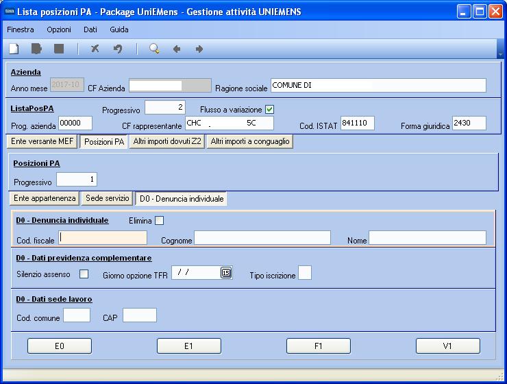 Flusso a variazione (3 di 4) Inserire i record D0