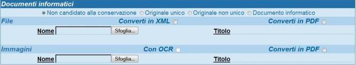 Scheda Documenti informatici La scheda Documenti informatici serve per allegare file e immagini al documento da