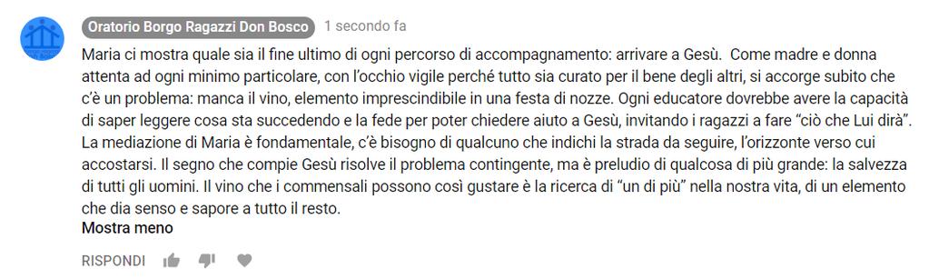 Dal Vangelo secondo Luca In quel tempo, vi fu una festa di nozze a Cana di Galilea e c era la madre di Gesù. Fu invitato alle nozze anche Gesù con i suoi discepoli.