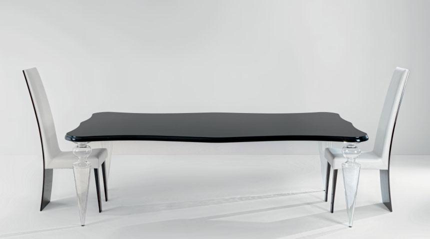 8 TAVOLI / DINING TABLES GRAN CANAL 72 LEGNO SAGOMATO Disegno Reflex cm 240 x 120 x 72 h.