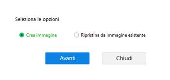 4. Dalla finestra di dialogo che appare, selezionare l opzione Crea immagine e cliccare su Avanti. 5.