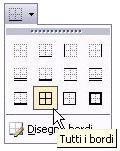 Excel visualizza nella finestra di dialogo lo stile di bordo selezionato. Si possono scegliere stili differenti per posizioni di bordo differenti. È possibile scegliere anche un colore per il bordo.