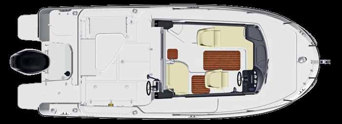 675 PILOTHOUSE Caratteristiche 18 10 Lunghezza f.t. (m) 6,55 Capacità serbatoio carburante (litri) 200 Larghezza massima (m) 2,54 Categoria progetto CE C Altezza senza tendalino (m) 2,79 N.