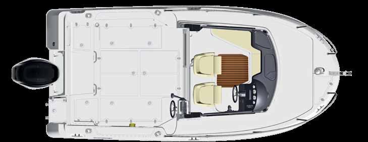 605 Pilothouse Caratteristiche 9 14 Lunghezza f.t. (m) 5,75 Capacità serbatoio carburante (litri) 160 Larghezza massima (m) 2,54 Categoria progetto CE C Altezza senza tendalino (m) 2,70 N.