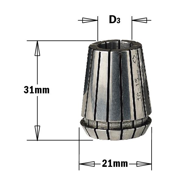 ART. 201 Pinze elastiche biconiche ER 20 Precision collet ER 20 Cod. 201.030.20 3 D3 201.060.20 6 201.080.20 8 201.100.