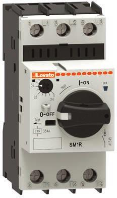 SALVAMOTORI MAGNETOTERMICI Serie SM1R Corrente nominale max 40A Comando rotativo motore on/off Protezione contro il cortocircuito, sovraccarico, mancanza fase Segnalazione intervento termico e