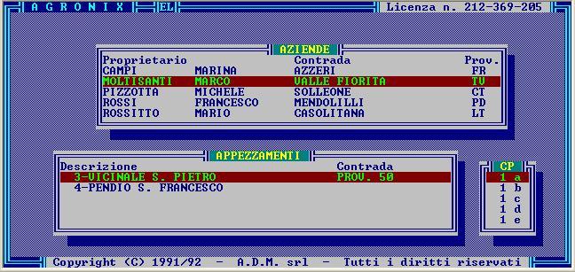 GESTIONE ANALISI IDROLOGICHE E IRRIGAZIONE La nona opzione del menu principale permette di elaborare un piano irriguo facendo uso dei seguenti parametri di input: - dati pedologici (inseriti