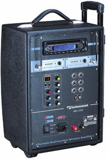 127,00 MH-200 Sistema PA portatile Wireless Equipaggiato con modulo ricevitore Wireless UHF 1 Microfono portatile Wireless ed 1 Microfono Clip Wireless in dotazione Dotato di lettore CD, DVD, VCD,