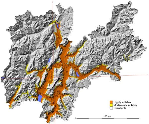 La Fondazione Edmund Mach ha svolto un lavoro analogo su bassa e media Val d Adige, d Valle dei Laghi e Basso Sarca per creare una carta sulla distribuzione reale e potenziale della specie e carte