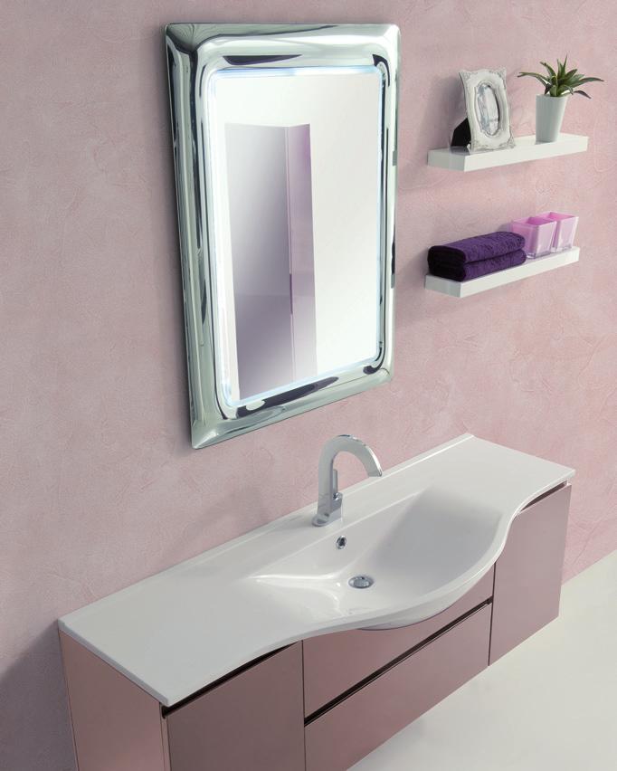 145 laccato Gyon G69 lucido Matched with Gyon dull rose and the white of the washbasin, the art.