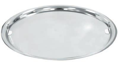 Round showcase with tray with welded hooks and roll-top