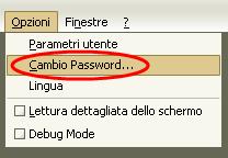 Cambio password di Sicr@web La password di sicraweb può essere cambiata dall utente in qualsiasi momento.