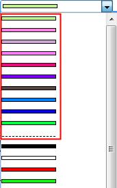 b. Definire la profondità del colore utilizzando la barra del colore sulla destra oppure immettere i valori RGB esatti. c. Fare click su Aggiungi ai colori personalizzati. d. Fare click sul colore nella tavolozza Colori personalizzati per selezionarlo.