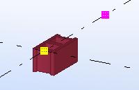 Tekla Structures crea l'elemento tra i punti selezionati iniziando dal primo punto (maniglia gialla) nella direzione del secondo punto (maniglia magenta). 3.