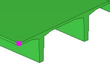 Ad esempio, selezionare il punto di spigolo di un componente della lastra per deformare tale estremità della lastra: 3.