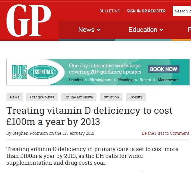 Primary care spending on treatments for vitamin D deficiency rose from 28m in 2004 to