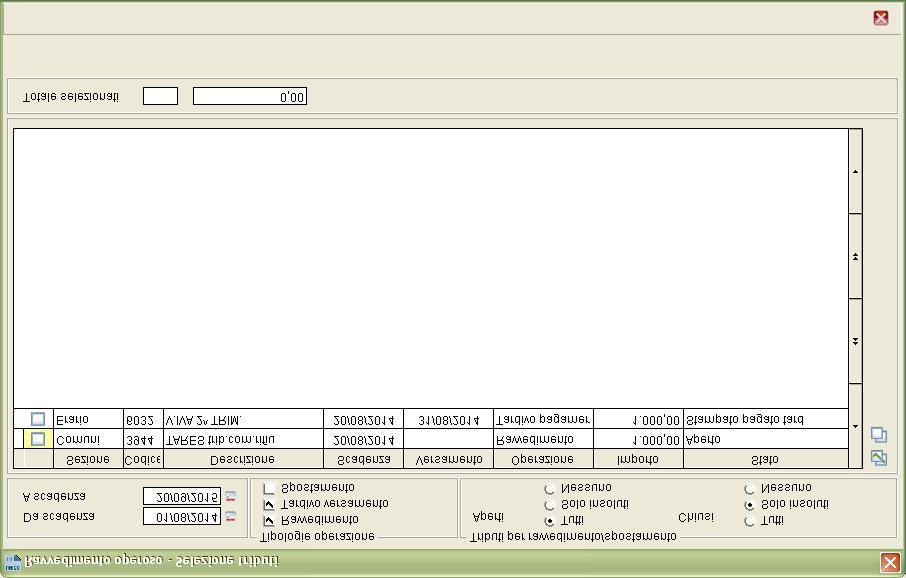 Selezionando invece l opzione Tardivo versamento l utilizzo del filtro Tributi per ravvedimento/spostamento