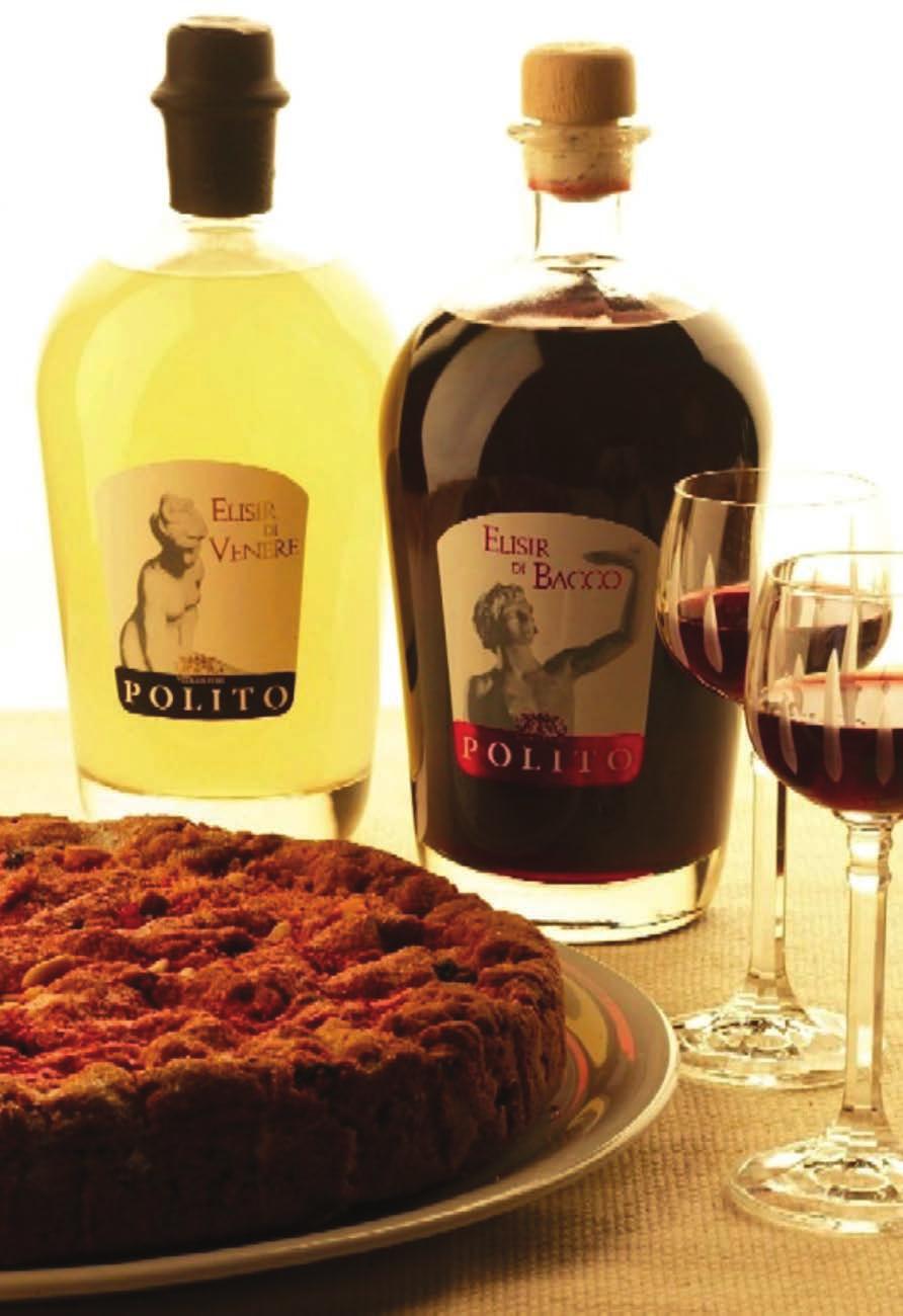 Elisir di Bacco VINO LIQUOROSO Infusione di amarene in vino Aglianico Rosso rubino Profumo: Intenso con sentori di mandorla Abbinamenti: Si accompagna a taralli al vino, crostate di amarene, torta di