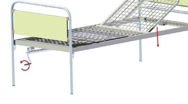 MODALITA D USO MP100 - MP100S Regolazione dell alzatesta Estrarre la manovella verso l esterno (fig.