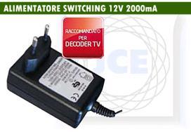i Connettore spina DC Tipo: A Ø5,5x2,1x9,0mm (positivo centrale) ALIMENT.SW.VIDEOSOR.12V 1A 12W ALIMENT.SW.VIDEOSOR.12V 2A 24W ALIMENTATORE SWITCHING 12V 18W Corrente 1.