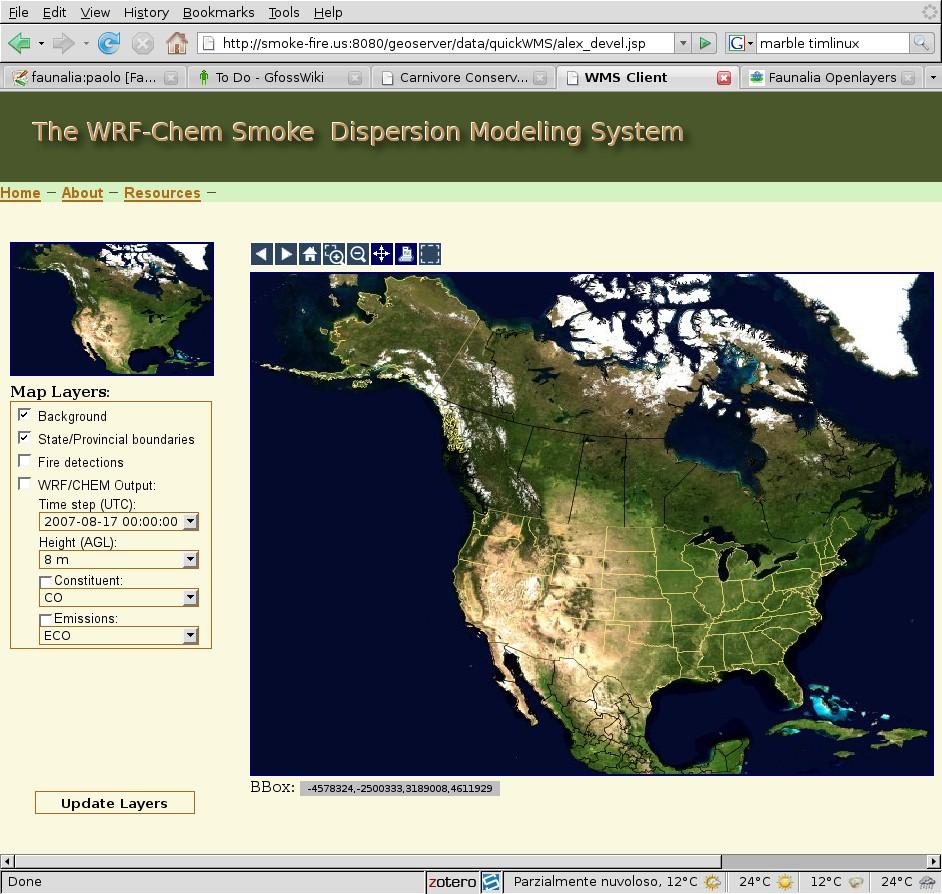 Web mapping: GeoServer Interfaccia web per la