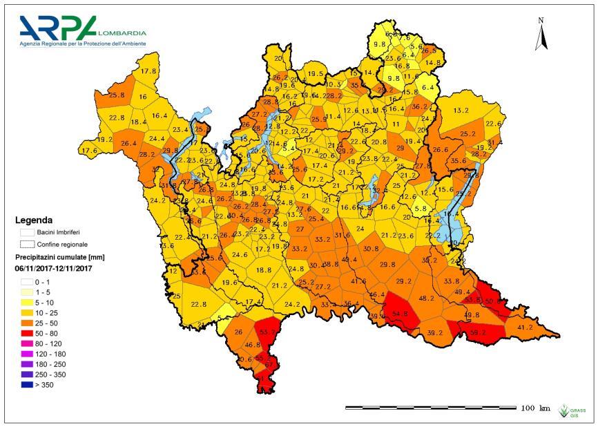 La distribuzione della precipitazione Carta dei topoieti relativa