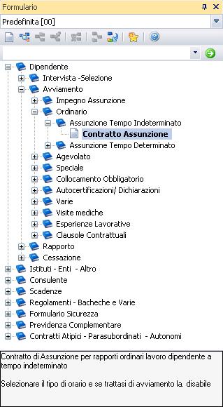 Esempio di selezione del Contratto d assunzione da