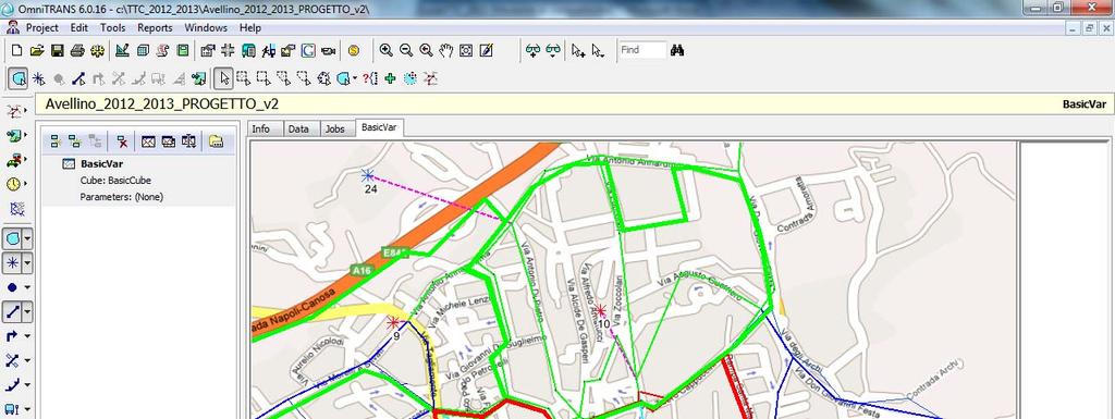 A titolo di esempio, in Figura 6.3 si riporta una possibile configurazione degli archi pedonali. Figura 6.3 Scenario di Progetto: esempio grafo di rete 6.