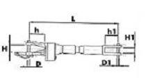 REGISTRABILE ADJUSTABLE LEVELLING ARM DX h1 H1 h H D1 D Fil. L min Max Int.